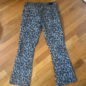 Rosie HW PAIGE denim animal leopard jeans capris cropped  28/6